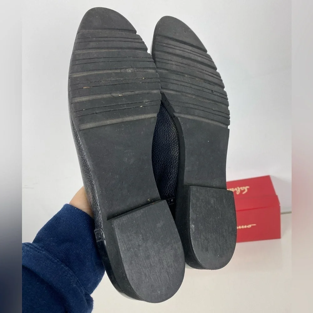 Salvatore Ferragamo Ferrara Women's 7 1/2 AA Black Leather Oxford Lace Up Shoes - Picture 7 of 14